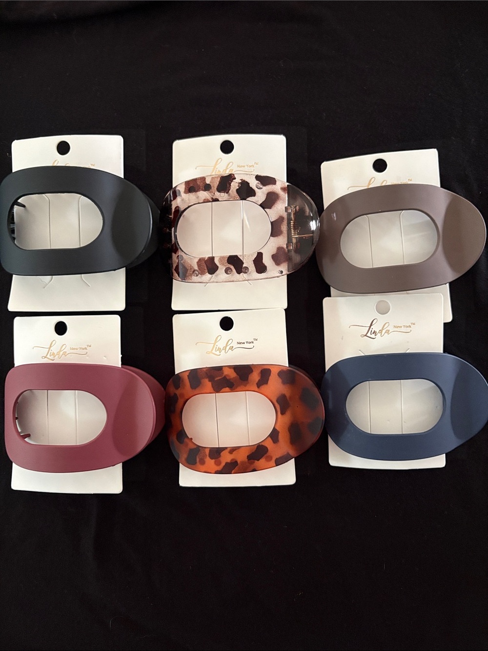 Women's Oval Flat Back Hair Claw Clips- Solid Color and Tortoiseshell Options 6